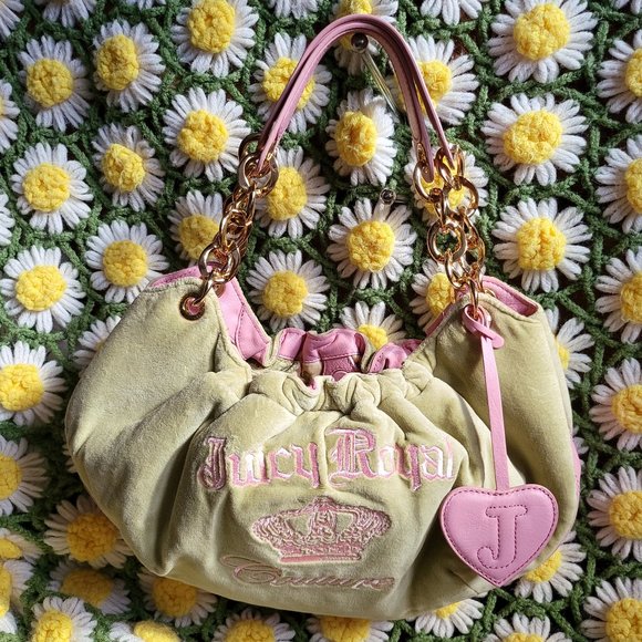 Juicy Couture Handbags - Juicy Couture Green & Pink Hobo Bag